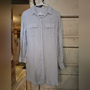A New Day Striped Long Sleeve Shirt Dress Sz. Small EUC!